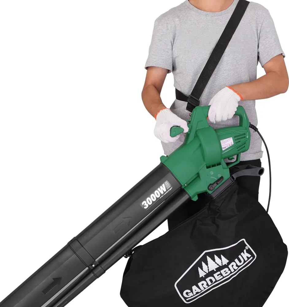 WOLF 104048 Aspirator electric de frunze 3 în 1 negru/verde Gardebruk