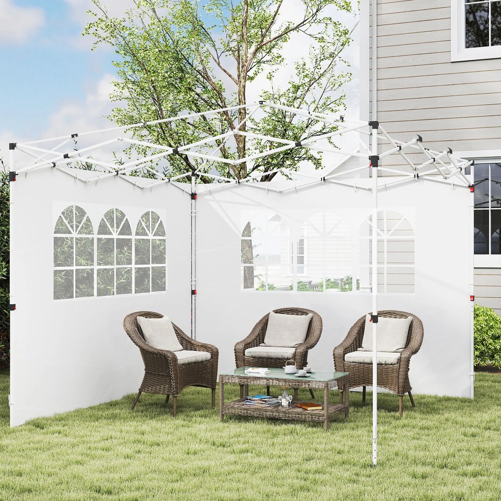 Outsunny Panouri Laterale pentru Foișor Pop-Up, 3x2m, Alb | Aosom Romania