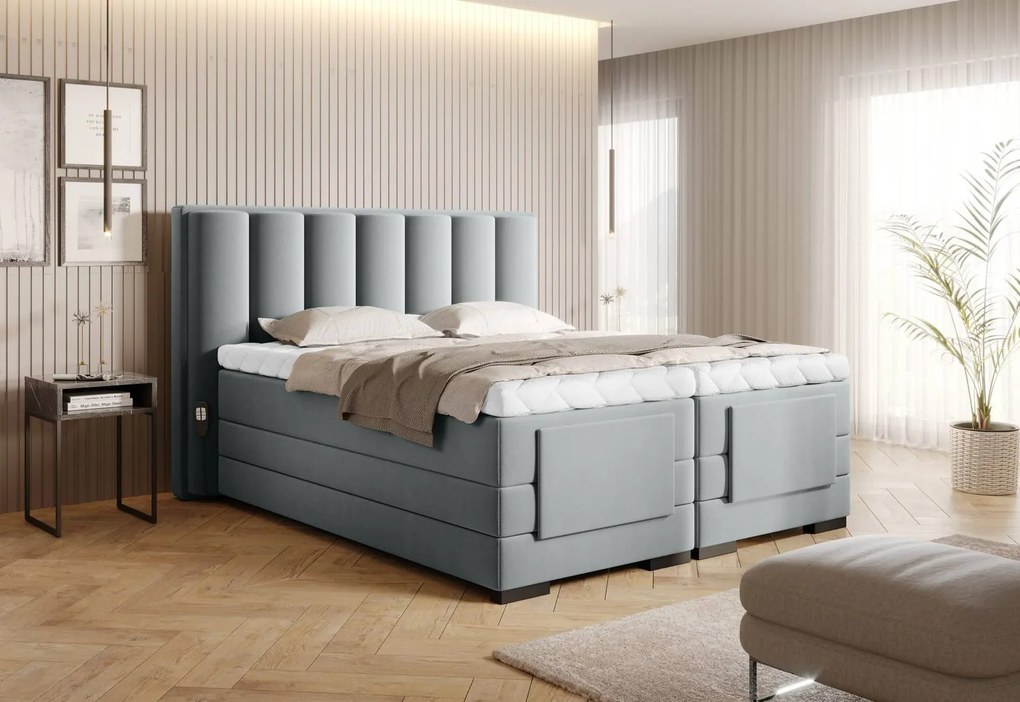 Pat Genoa cu Saltea, Topper, Electric Reglabil, Personalizabil - Velvetmat 04, 180x200
