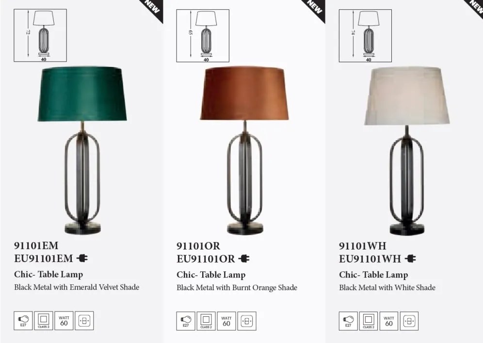 Veioza/Lampa de masa decorativa Chic negru/orange