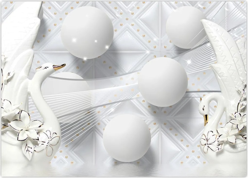 Tablou - Lebăda de aur pe apă (70x50 cm)