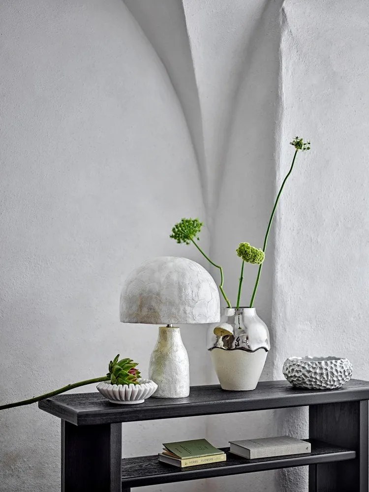 Vază crem/argintie din gresie (înălțime 26 cm) Silvio – Bloomingville