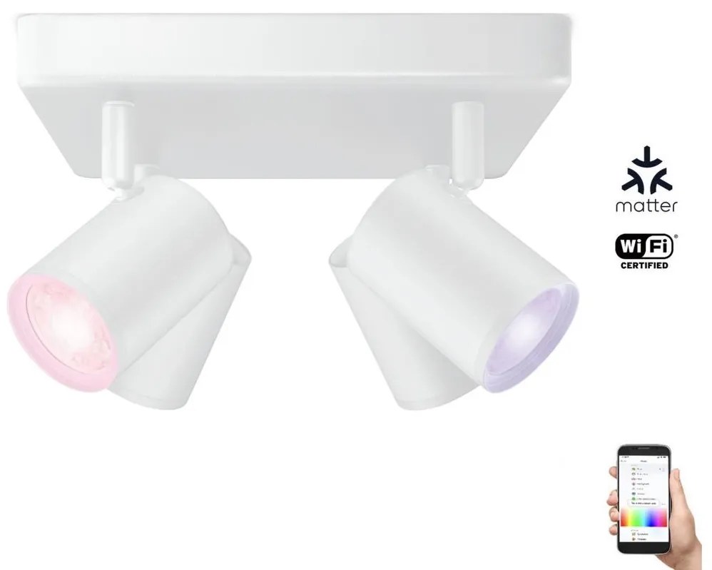 Spot LED RGBW dimabil IMAGEO 4xGU10/4,9W/230V Wi-Fi CRI 90 alb WiZ