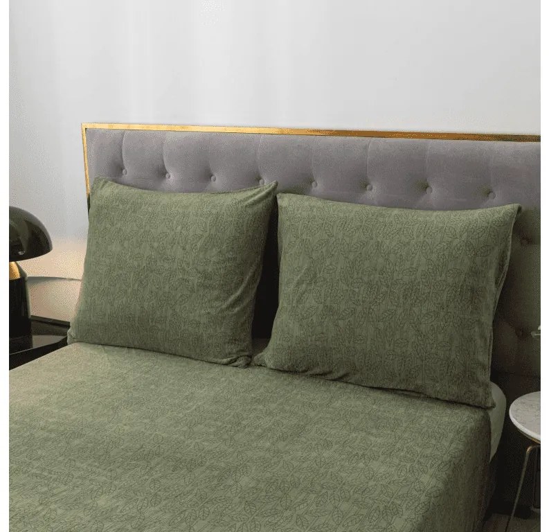 Lenjerie de pat microplus GRENA verde Dimensiune lenjerie de pat: 2 buc 70 x 90 cm | 200 x 220 cm