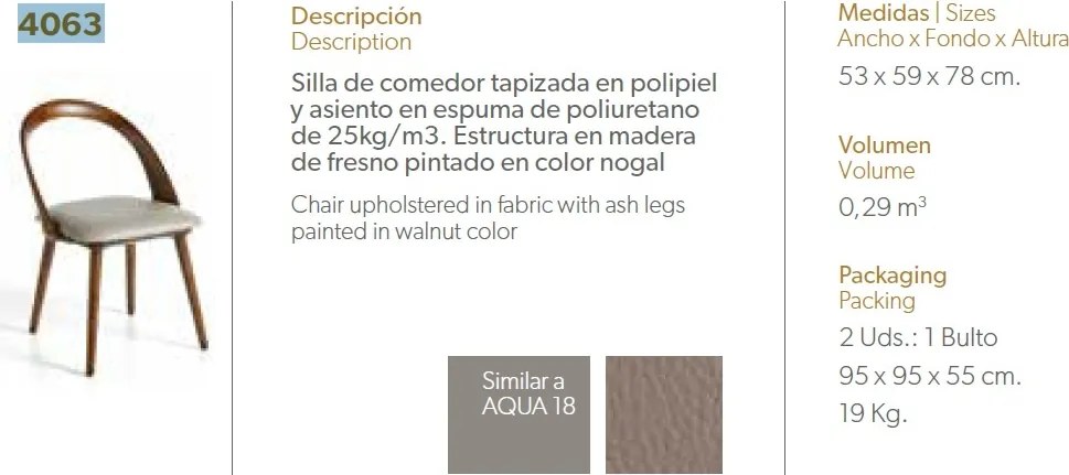 Scaun elegant design italian Banker AC-CH1512-NOGAL