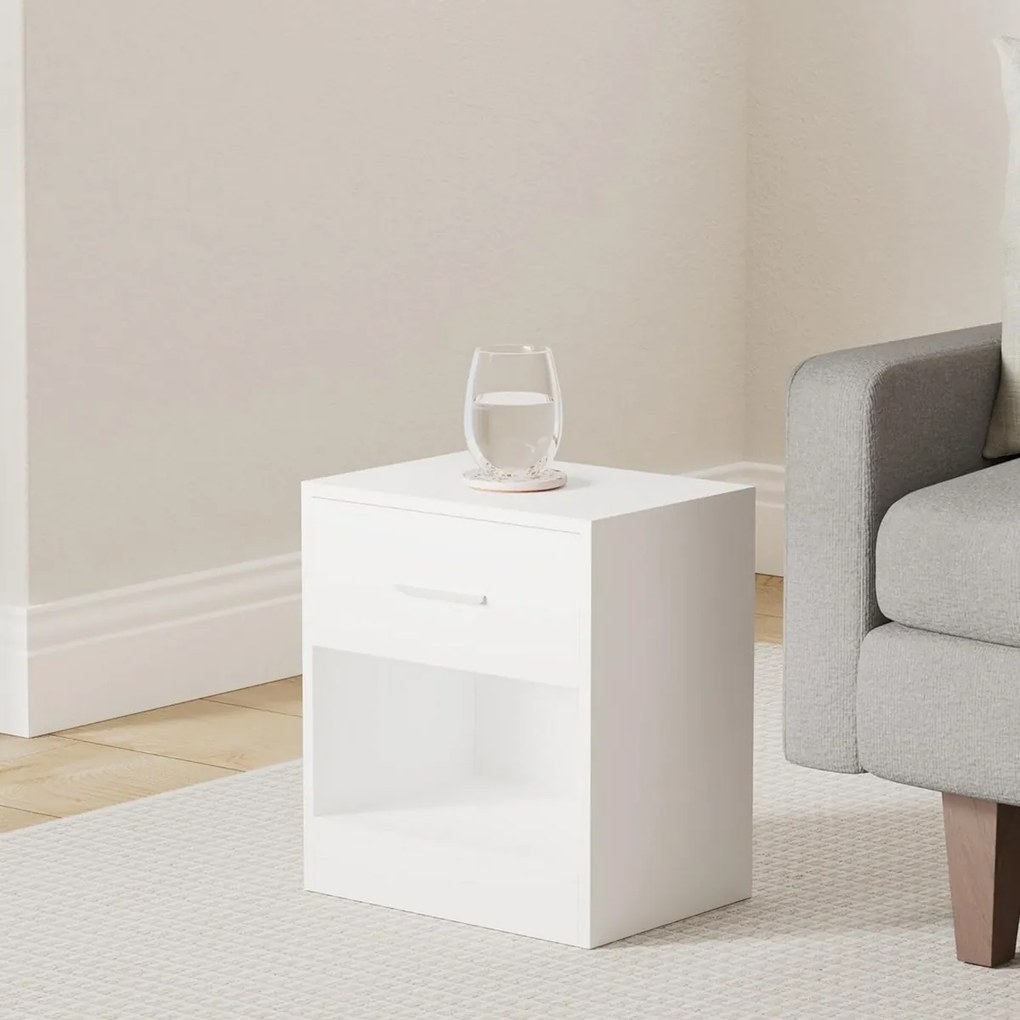 Set de noptiere E1081 WT, alb, 2 buc.