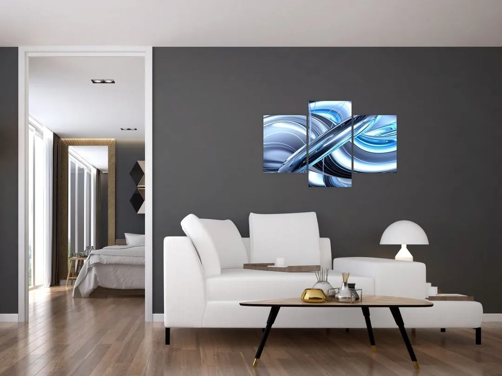 Tabloul cu abstracție albastră (90x60 cm)