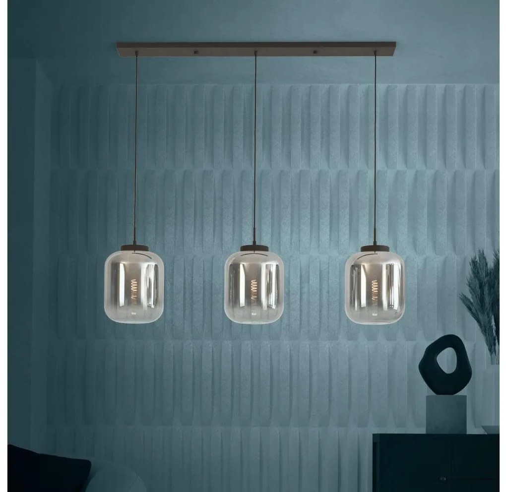 Lustră pe cablu Eglo 390104 BULCIAGO 3xE27/40W/230V fumuriu