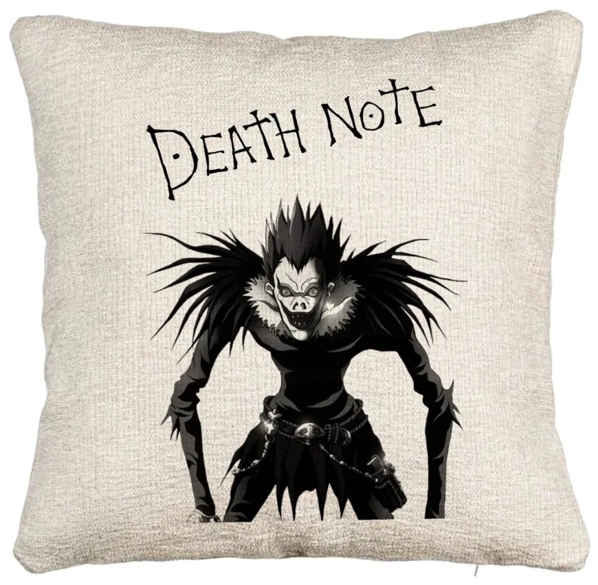 Perna Decorativa Canapea cu Deathnote, 40x40 cm, Cu fermoar