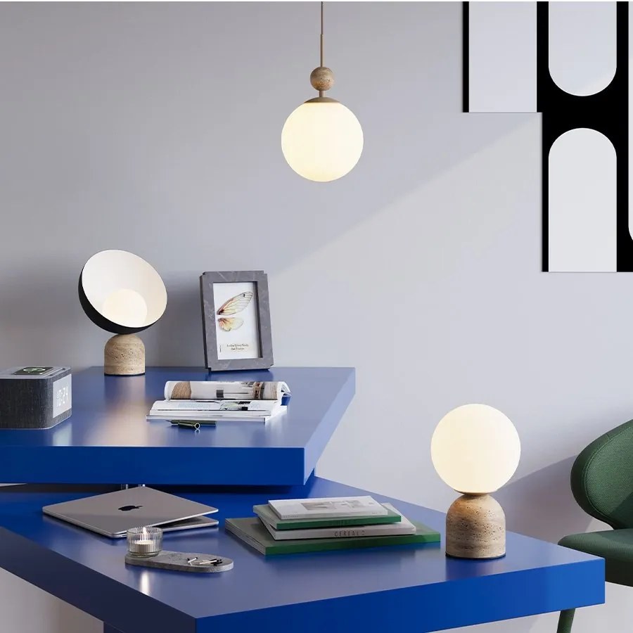 Veioza, Lampa de masa din travertin TAVO