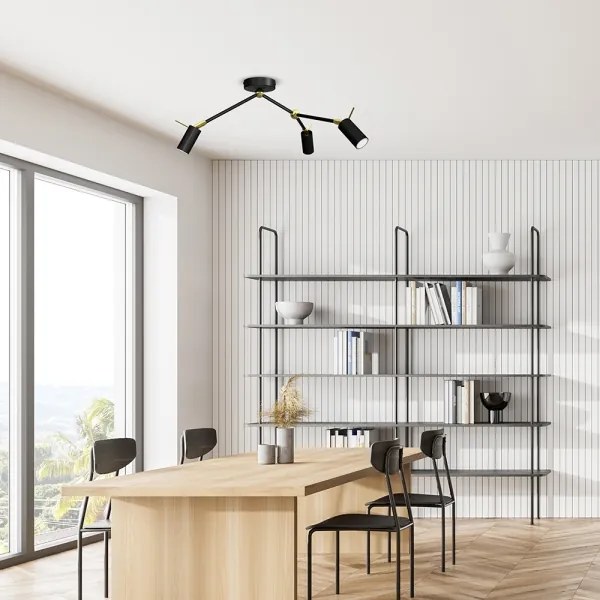 Spot IRIS 3xGU10/MR11/40W/230V negru/auriu