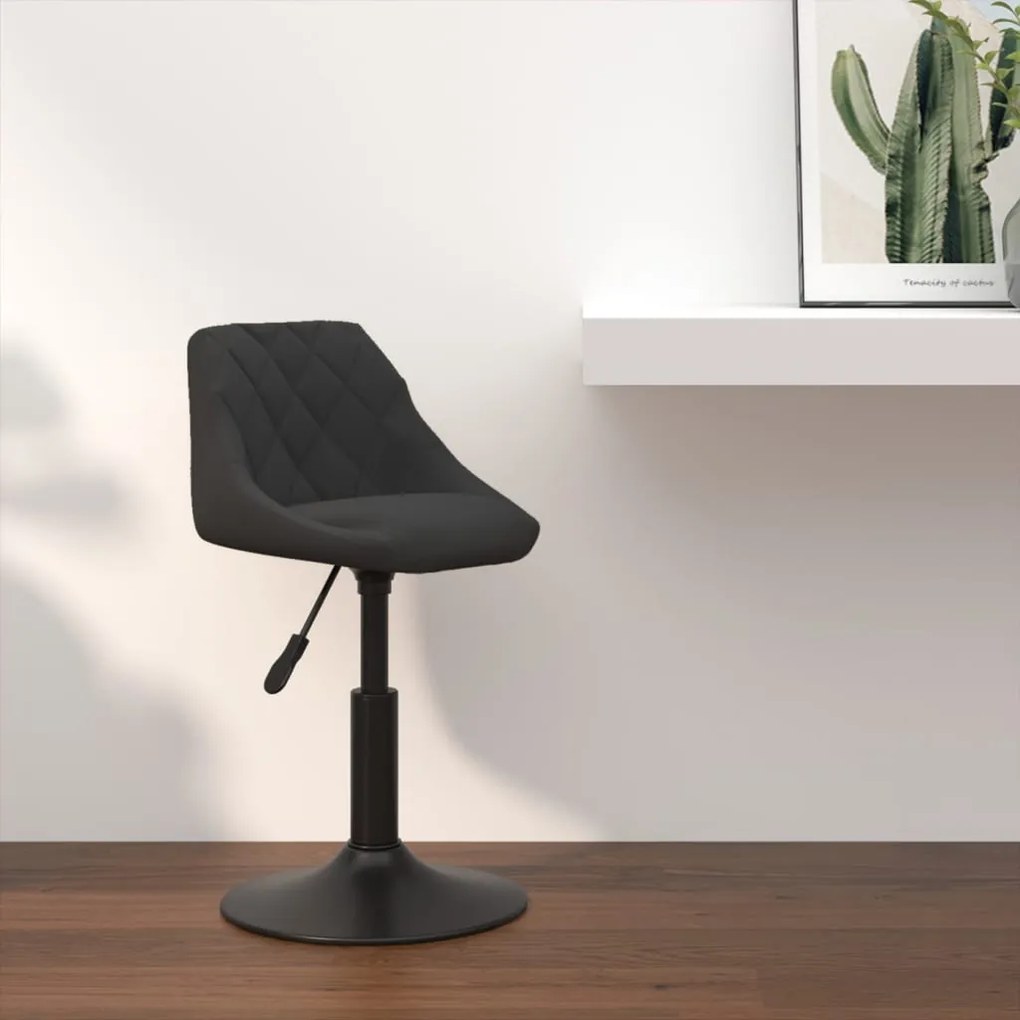vidaXL Scaun de bar, negru, catifea