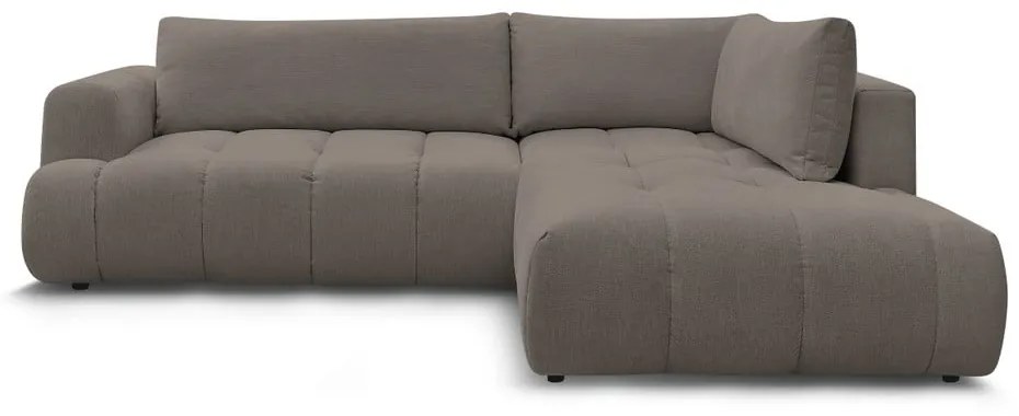 Colțar taupe extensibil/cu spațiu de depozitare (cu colț pe partea dreaptă/în formă de ”L”) Fuji – Bobochic Paris