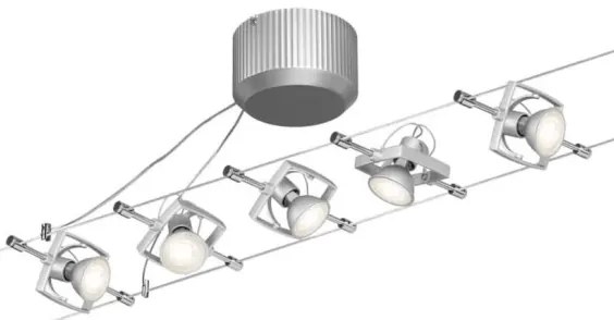 Paulmann 94133 - Set 5x GU5,3/10W, sistem complet pe cablu MAC, 230V, crom