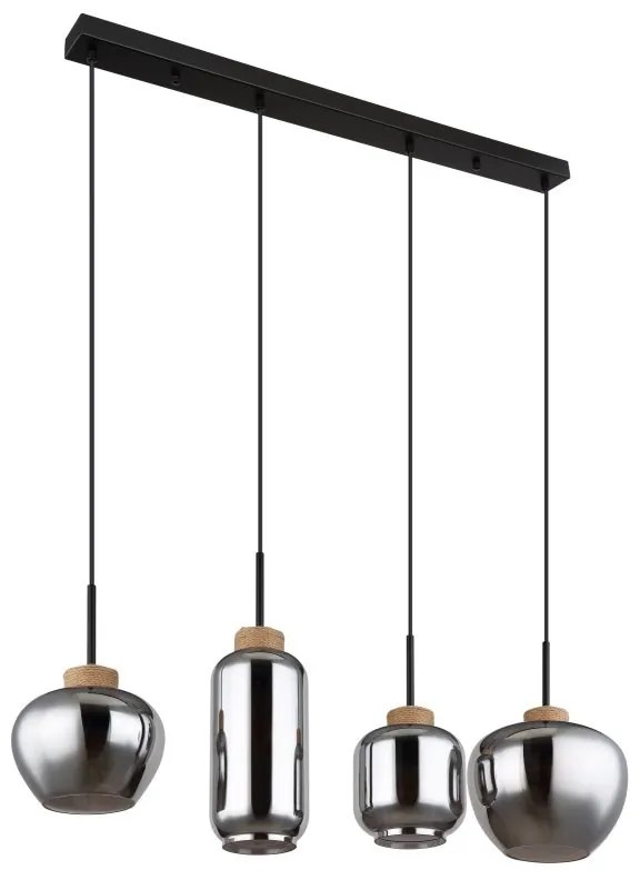 Lustra suspendata 4L design modern MATT negru