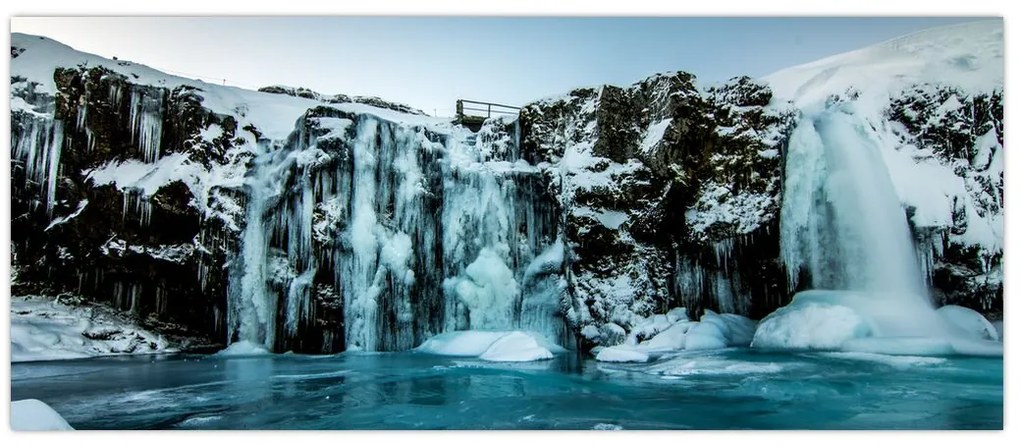 Tablou cu cascade înghețate (120x50 cm)