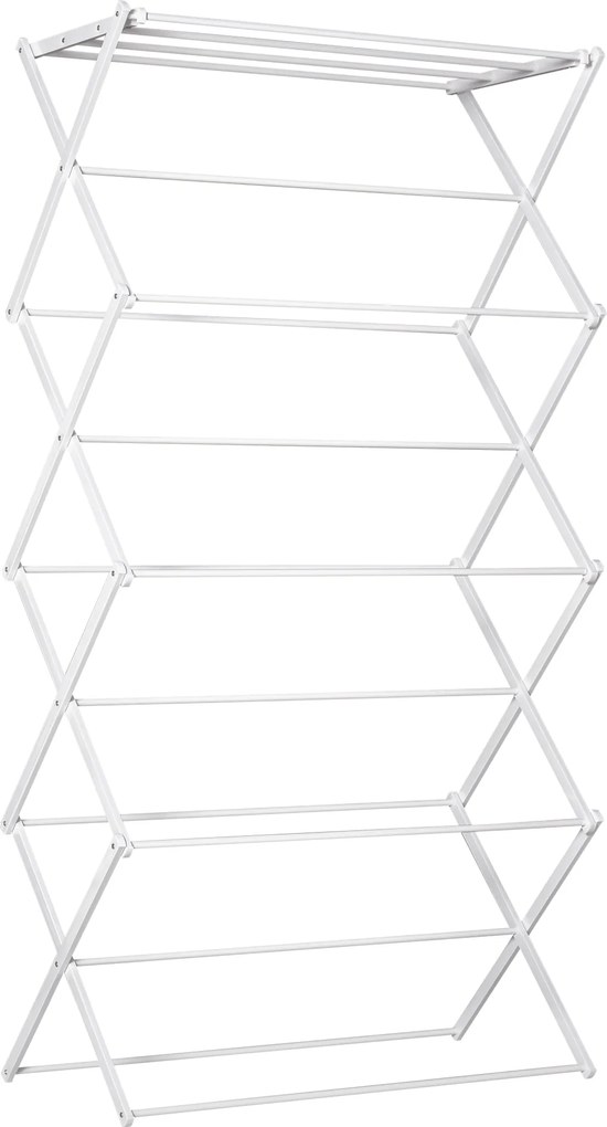HOMCOM Uscător de rufe pliabil 8 nivele suport tip turn uscător suport rufe metal plastic Alb 74 x 35 x 144 cm | Aosom Romania