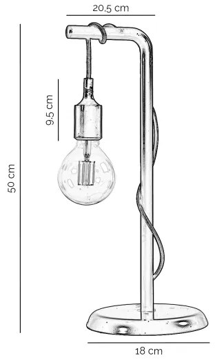 Lampă de masă ONLI WIRE 1xE27/15W/230V 48 cm gri/alb