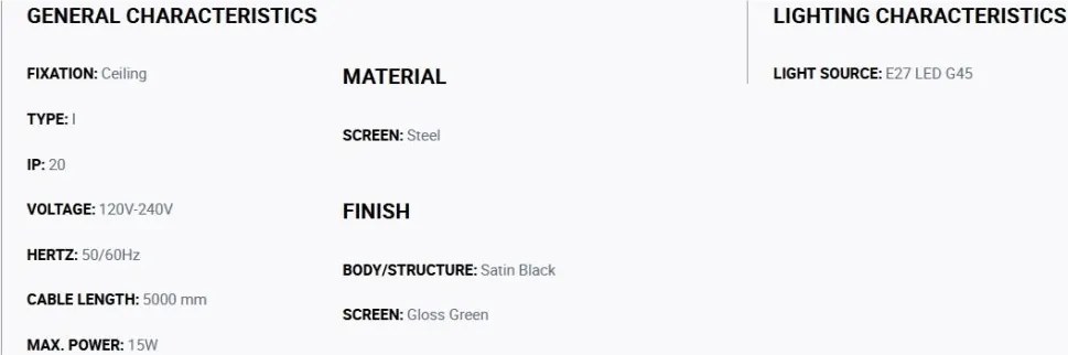 Lustra cu 7 pendule metal TATAWIN S verde