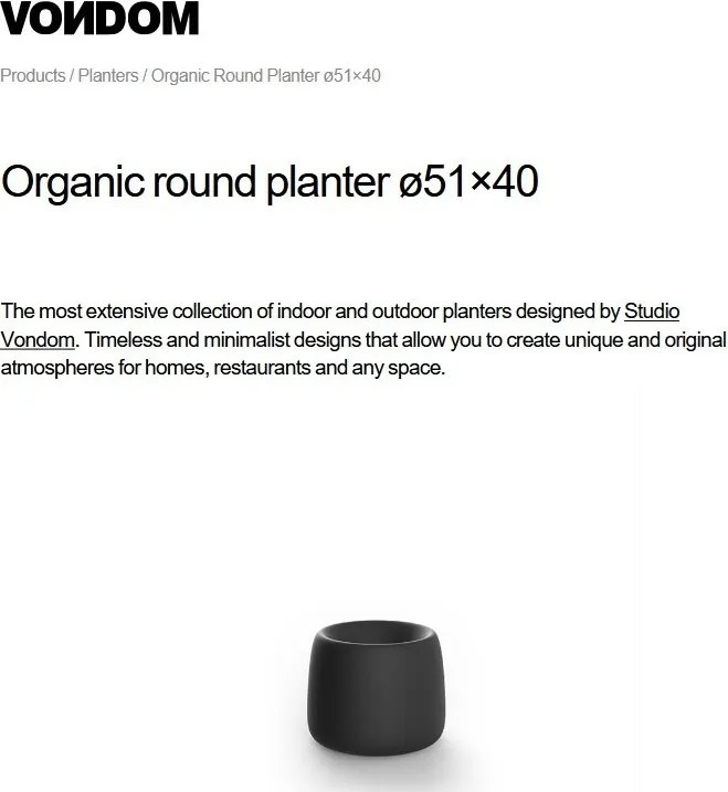 Ghiveci plante design decorativ exterior/interior Organic round 51x40cm