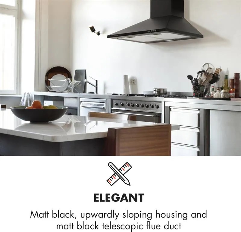 Klarstein Zugspitze 60, hotă de aspirație, 65 W, 310 m³/h, LED