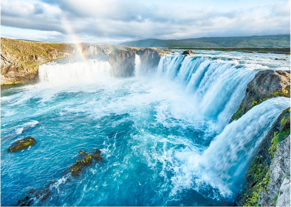 Tablou pe sticlă - Cascada Godafoss (70x50 cm)
