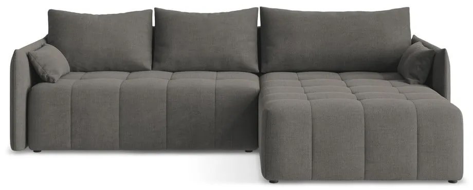 Colțar gri închis extensibil/cu spațiu de depozitare (cu colț pe partea dreaptă/cu șezlong) Moku – Makamii