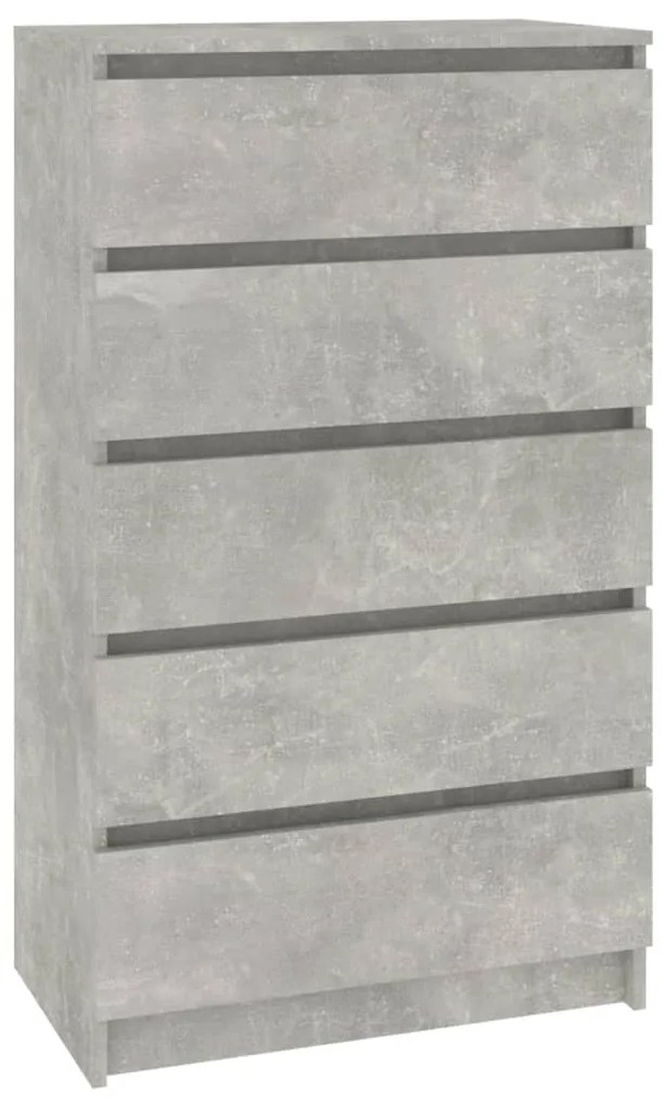 Dulap cu sertare, gri beton, 60x36x103 cm, lemn prelucrat