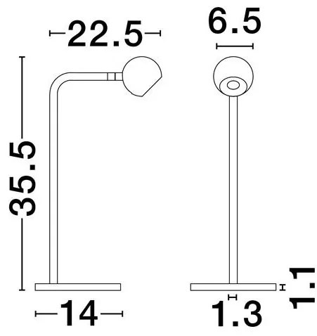 Lampa de masa cu spot LED SFERA aurie