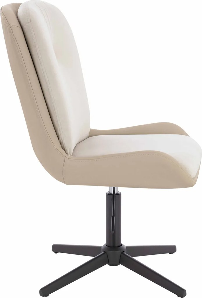 HR690CROSS Scaun Velvet&amp;soft Piele Pu Cremos/Cremos Bază Neagră