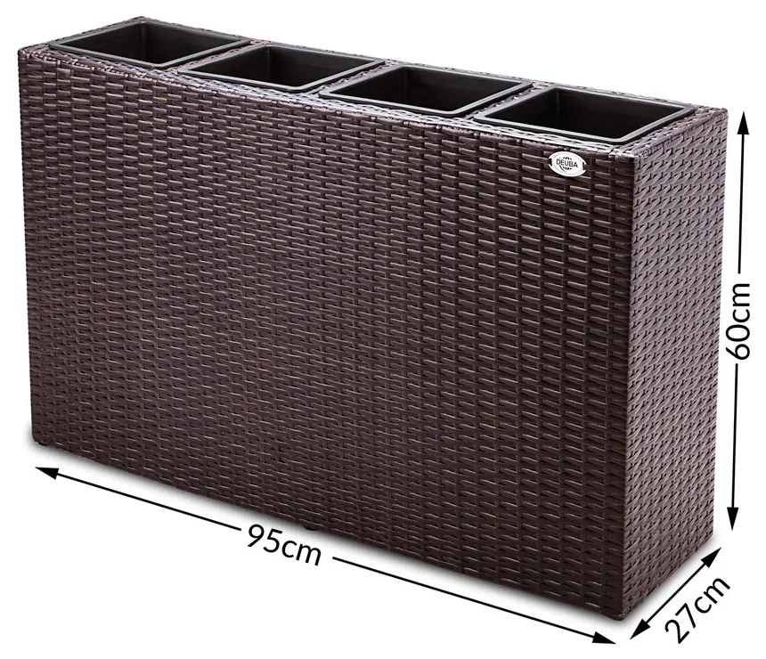 Deuba Ghiveci cu flori - 95 x 27 x 60 cm - maro