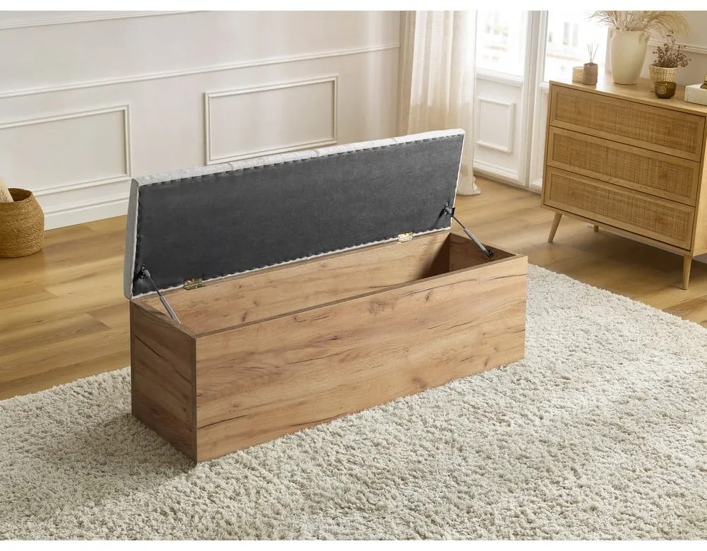 Bancă gri deschis/în culoare naturală Kumo – Bobochic Paris