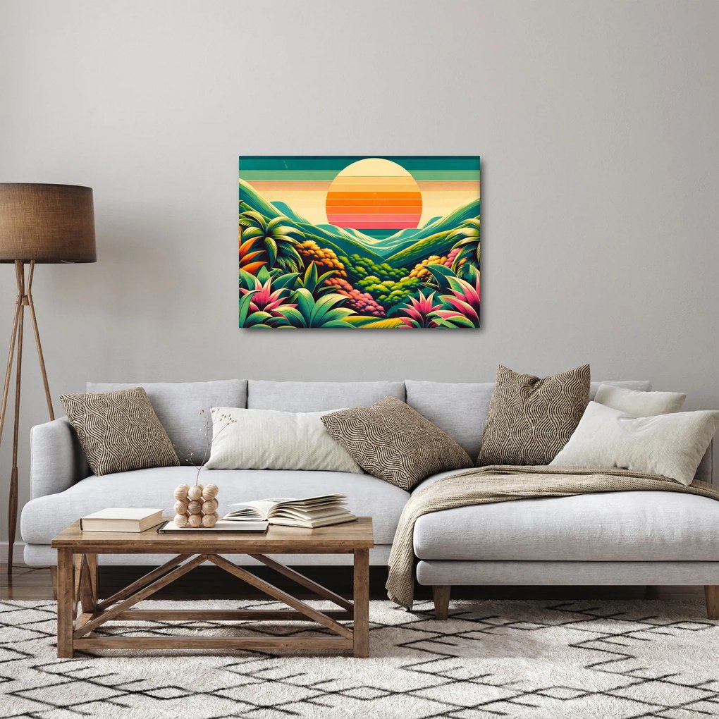 Tablou - Apus de soare multicolor (70x50 cm)