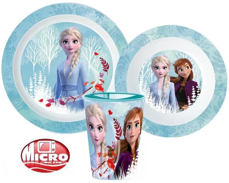 Disney Regatul de gheață set de tacâmuri, set din plastic micro, cu cană de 260 ml