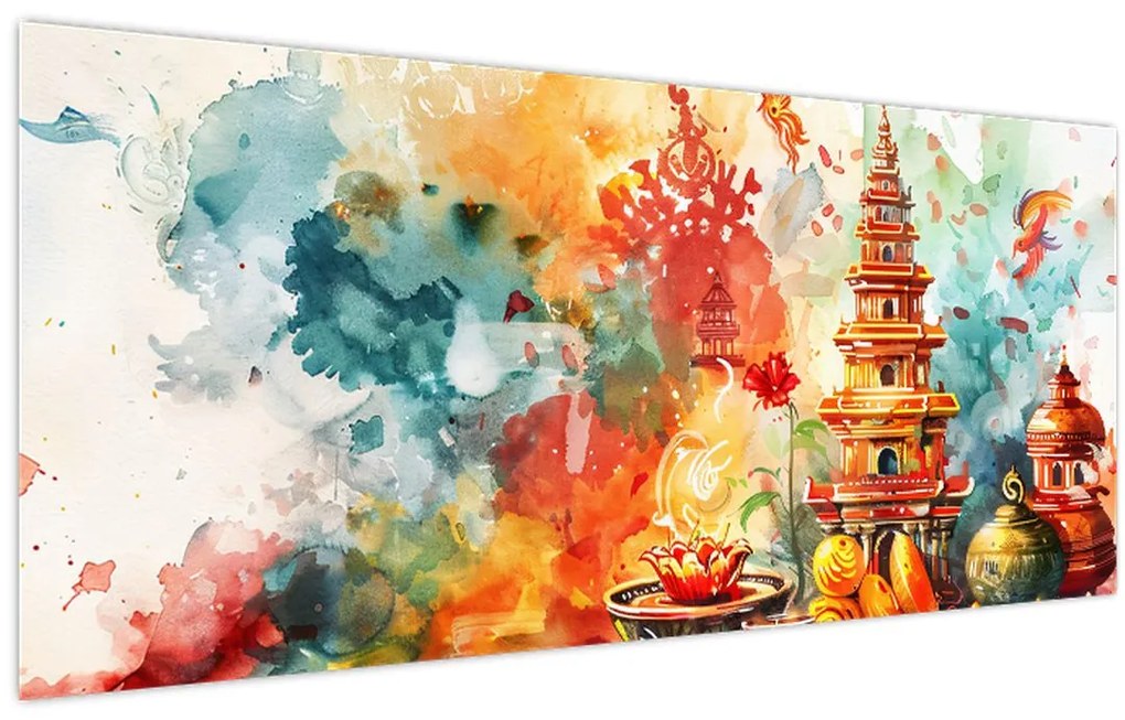 Tablou - Ilustrație în acuarelă (120x50 cm)