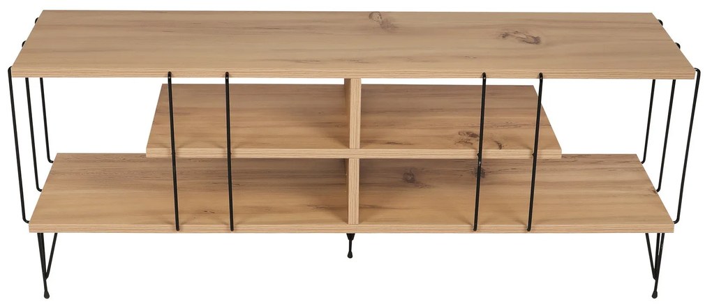 Comoda TV Eze, Crem - Alb - Maro - Gri, 120 x 45 x 30 cm