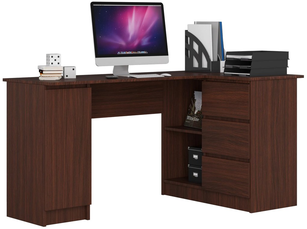 Masă PC de colț Bevin (wenge) (D). 1068960