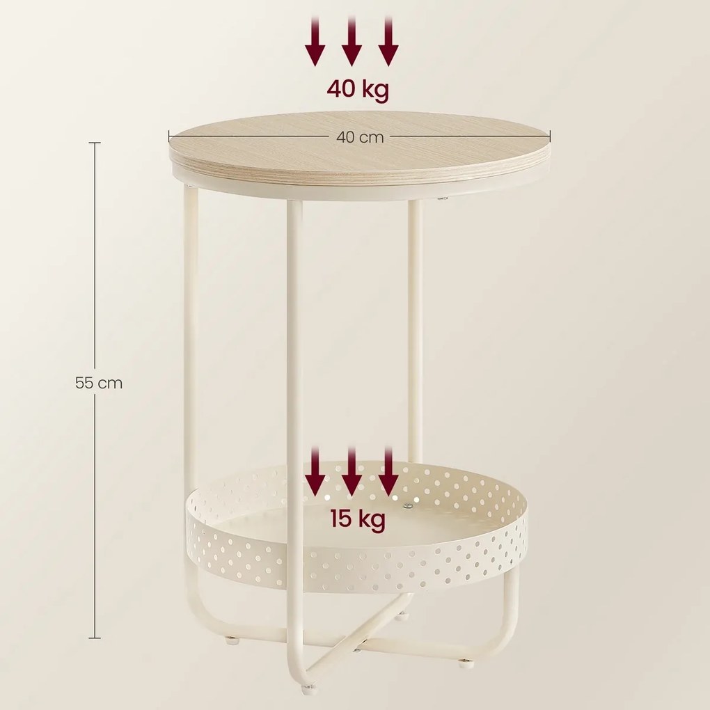 Măsuță auxiliară E1015 CRM, crem