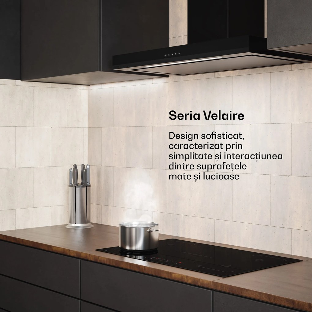 Klarstein Velaire hotă de bucătărie | Elegantă, minimalistă, puternică | Clasa energetică A++ | 595 m³/h | 90 cm
