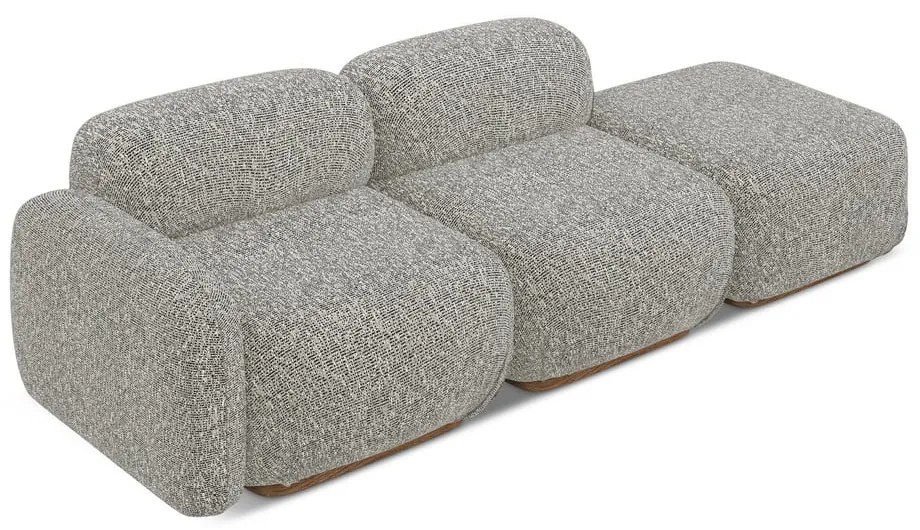 Șezlong modular gri (cu colț pe partea stângă) Ailani – Makamii