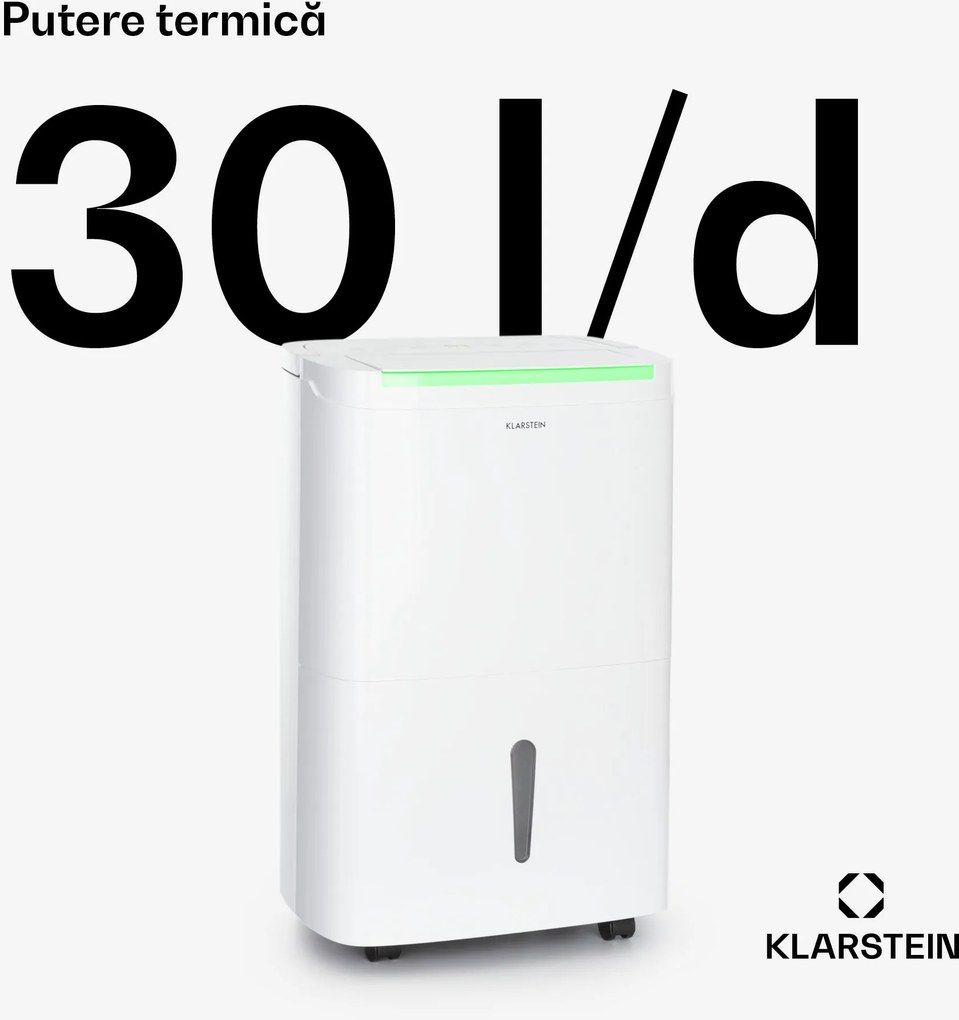Klarstein DryFy Pro Connect Smart, Dezumidificator de aer, WiFi, Compresie, 30l/d, 50-60m², Alb