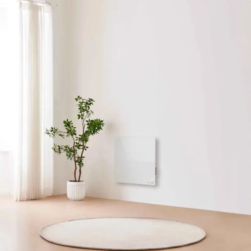 Convector electric de perete AENO AGH0011S, 500W, 12 m², LED, Wi-Fi, Senzori de inclinare si cadere, IP24, Alb