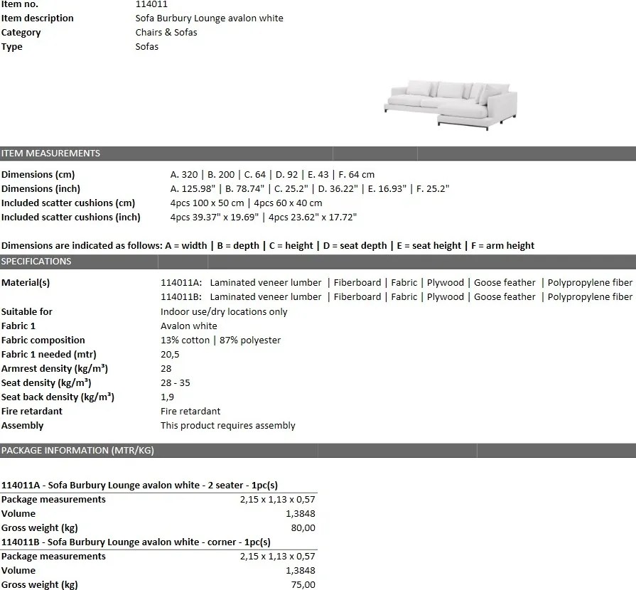 Canapea design LUX Burbury Lounge 114011 HZ