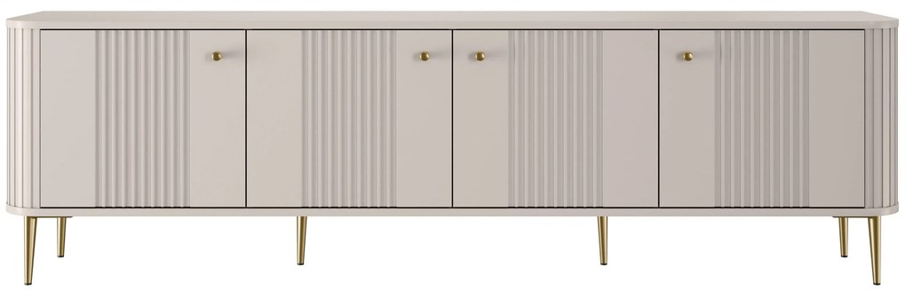 Comodă TV Vesper 4D 187 cm - cașmir / picioare aurii