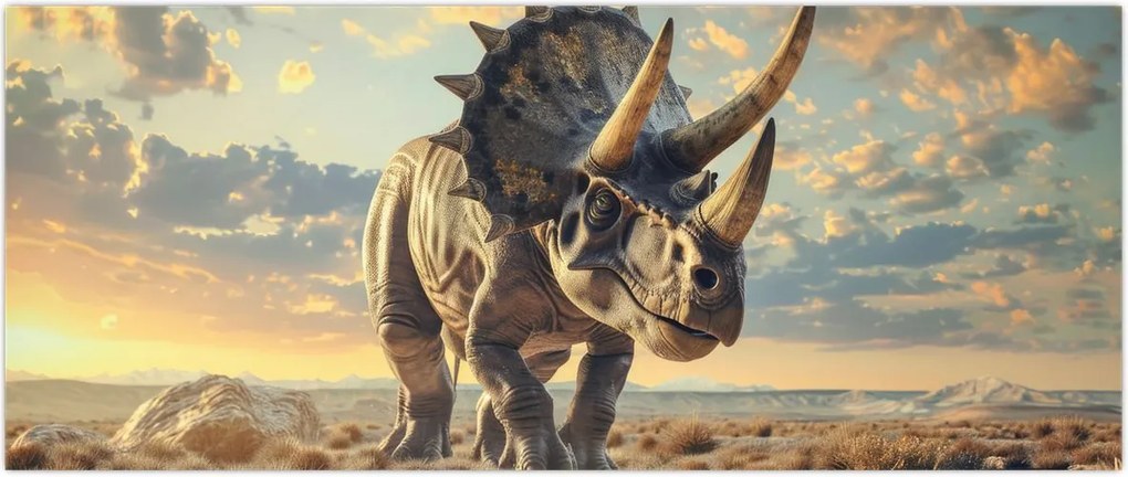Tablou - Triceratops (120x50 cm)
