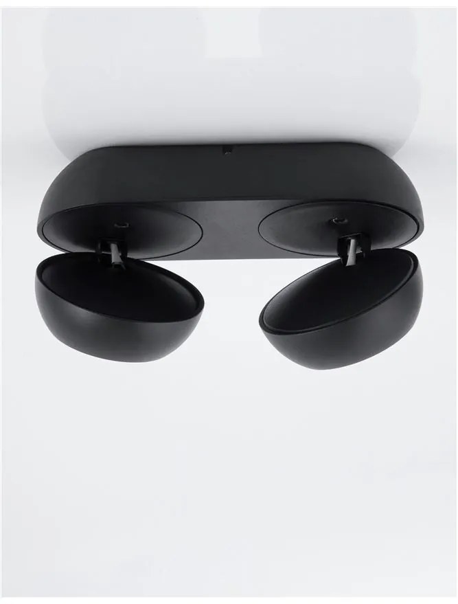 Aplica cu 2 spoturi LED directionabile Gon negru NVL-9105102