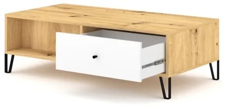 Masă de cafea SULA, stejar artisan/alb