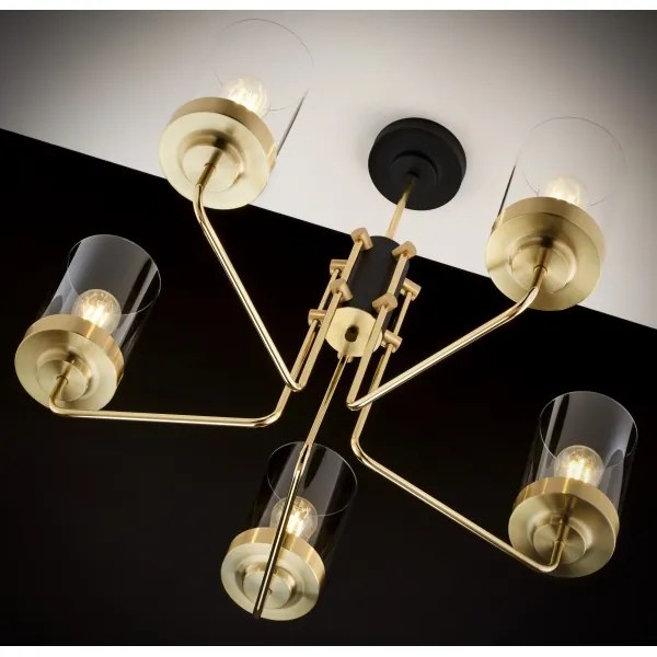Jupiter 2088 - Lustră pe tijă RAMIREZ 5xE27/15W/230V auriu/negru