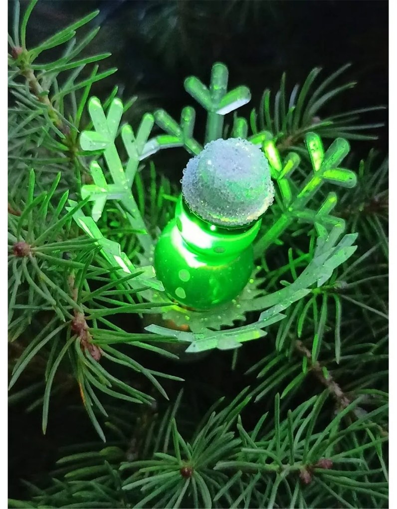 Instalație luminoasă Astra LED mini Om de zăpadă colorată, 20 beculețe