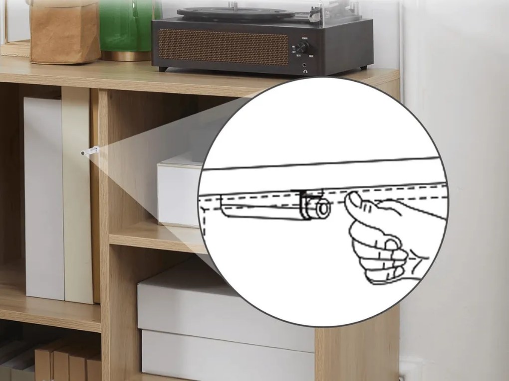 Comoda inalta VALMOR 120x75 cm, decor stejar